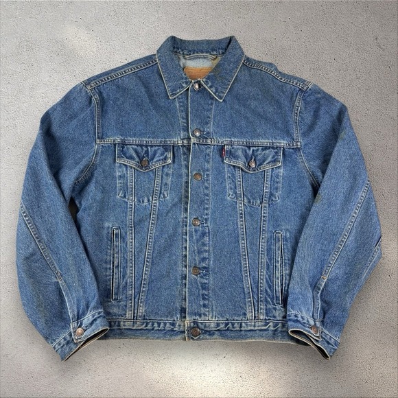 Levi's Denim Trucker Men's Blue Jacket Large 70503 02 Vintage Hard Rock London - Picture 2 of 9